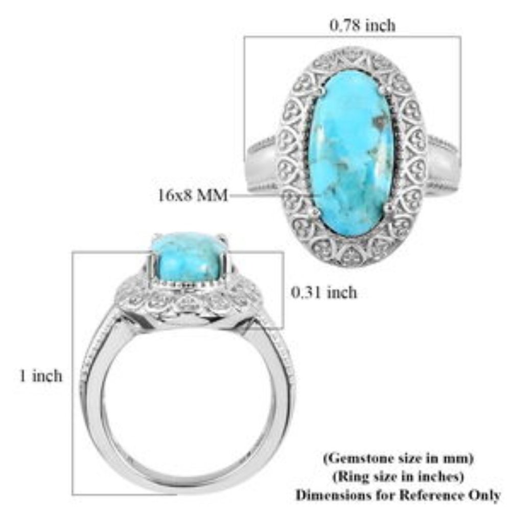 Constituted Turquoise Solitaire Ring - image 6